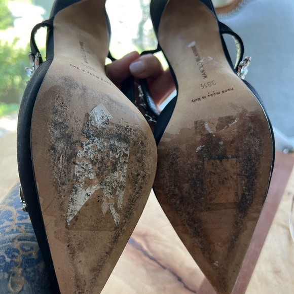 Manolo Blahnik Lurum Satin Mules - Picture 3 of 10